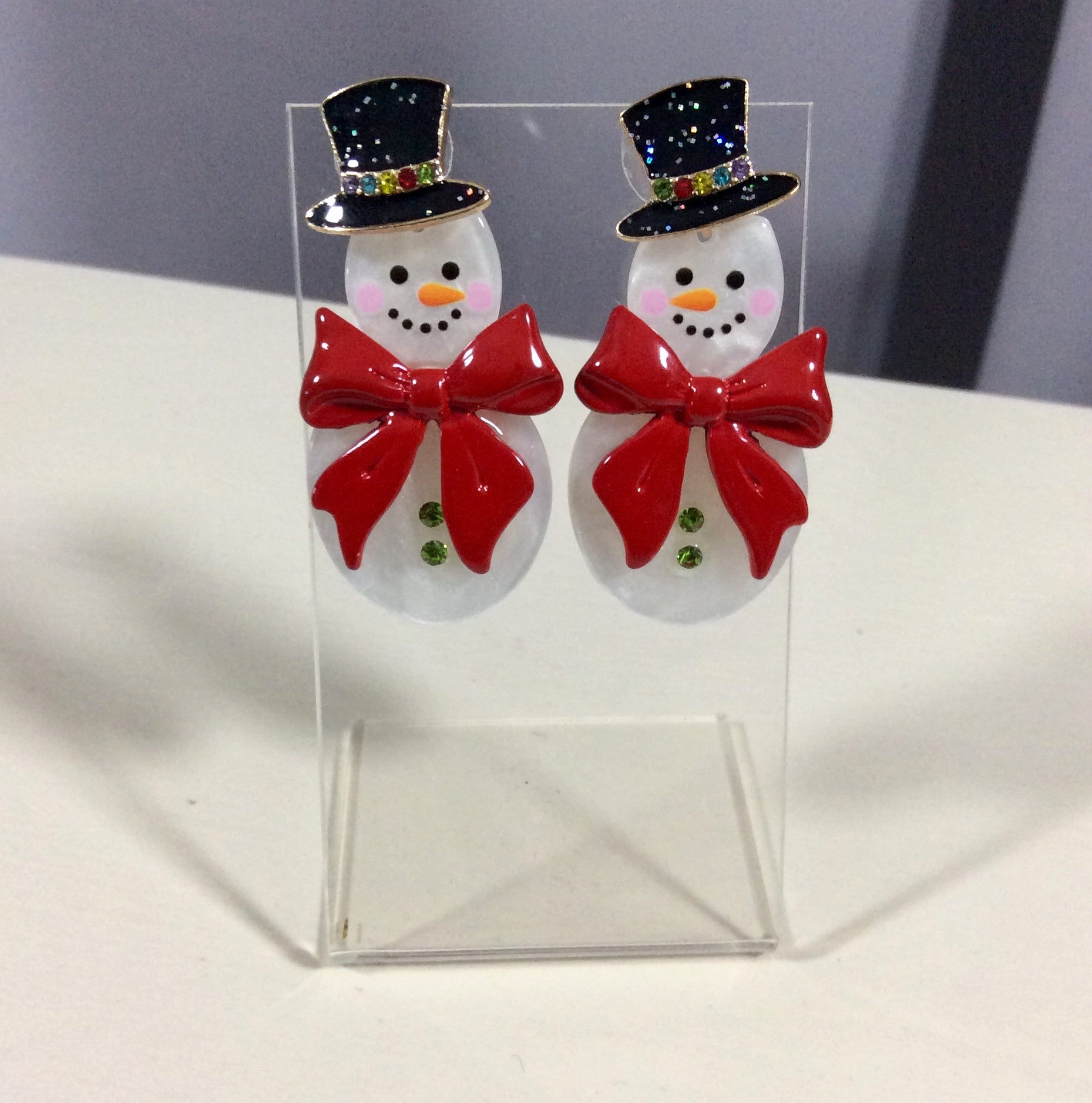 Frosty Sparkle Snowman Earrings