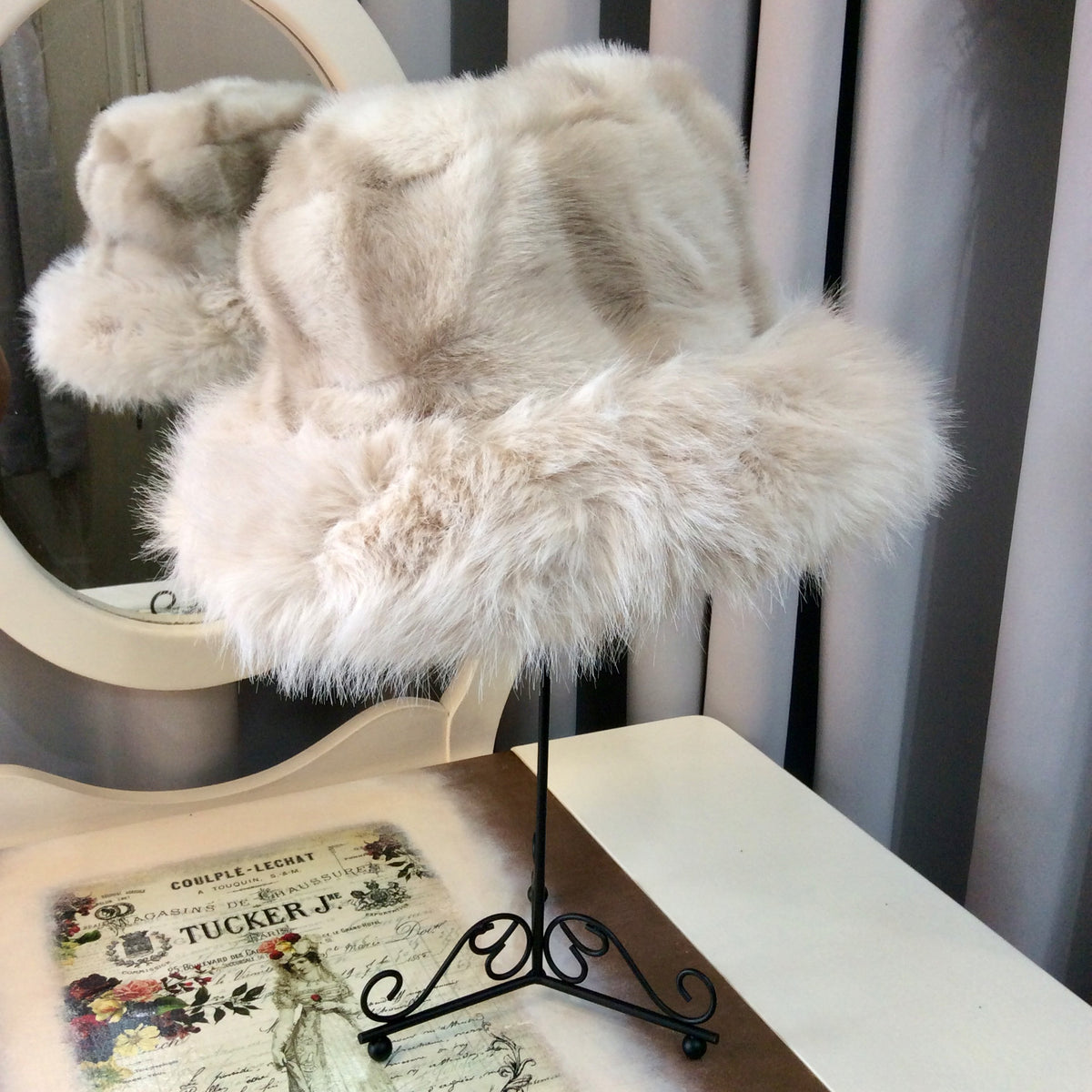 Minkie Faux Fur Bucket Hat