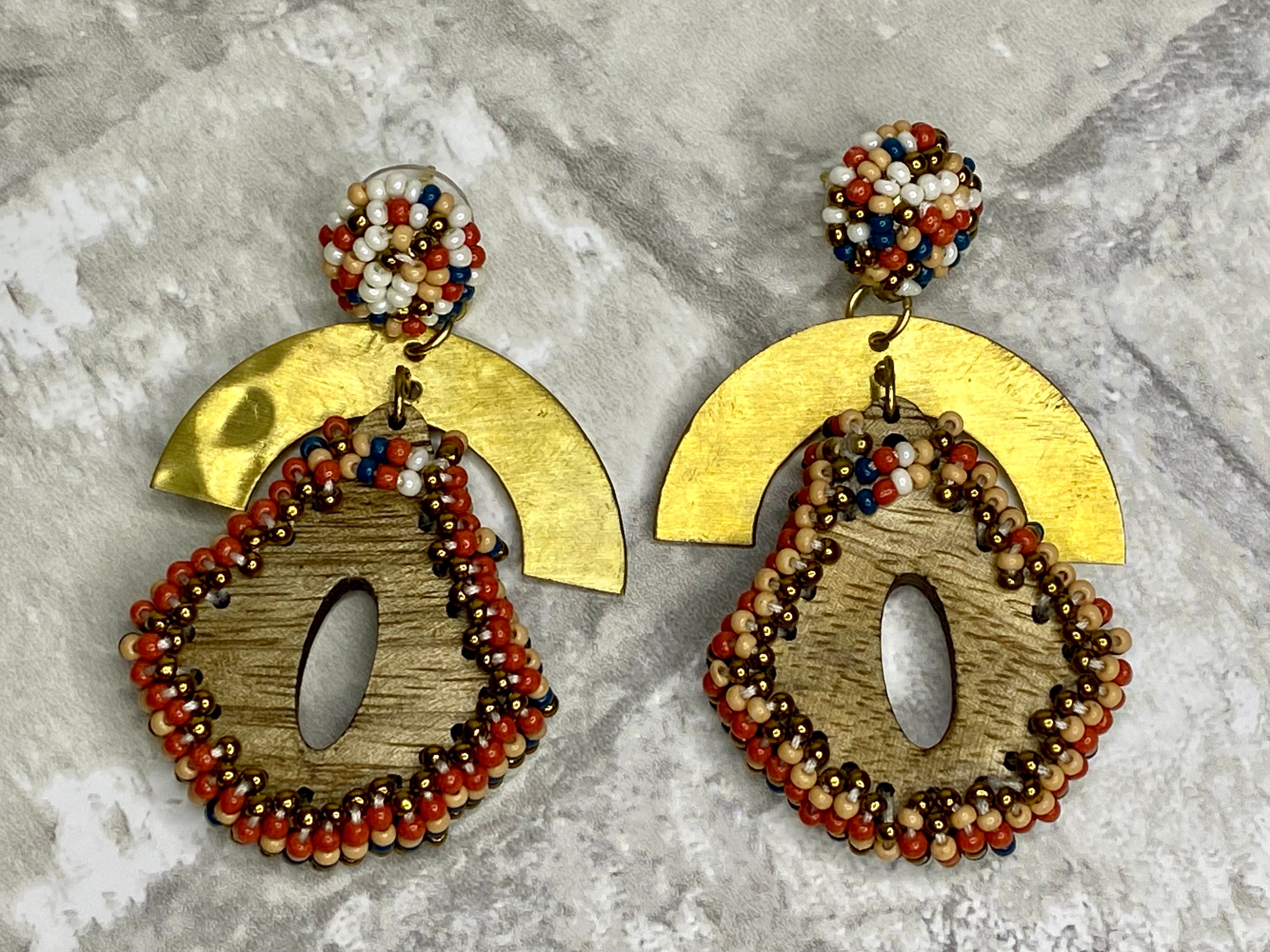 Beaded Woods Earrings