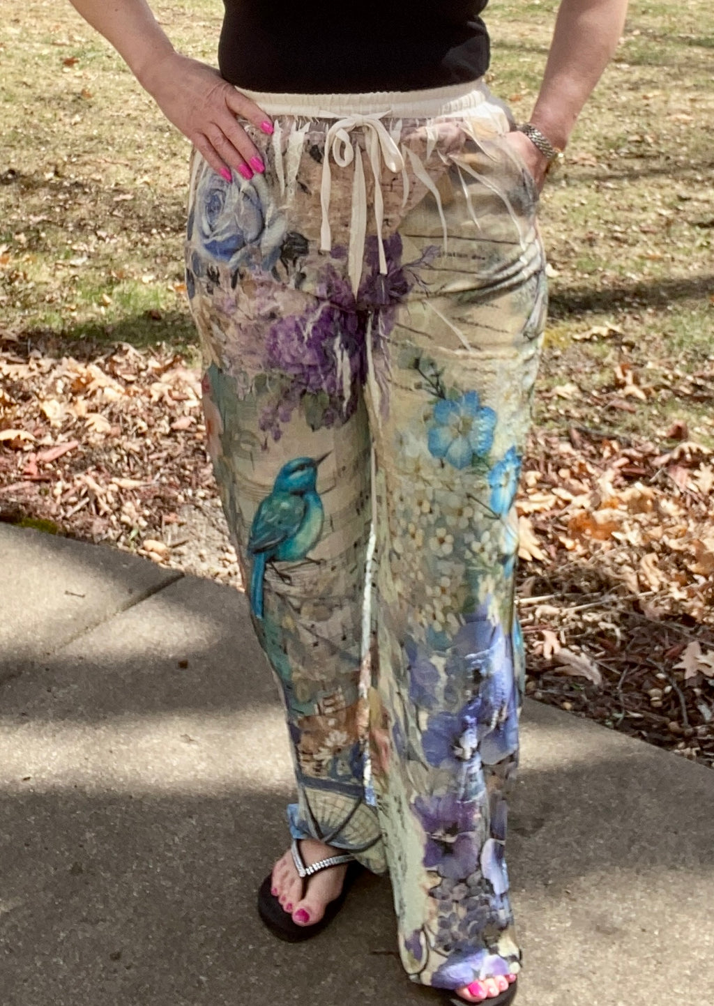 Origami Beaux Art Drawstring Pant Front Women's Clothing