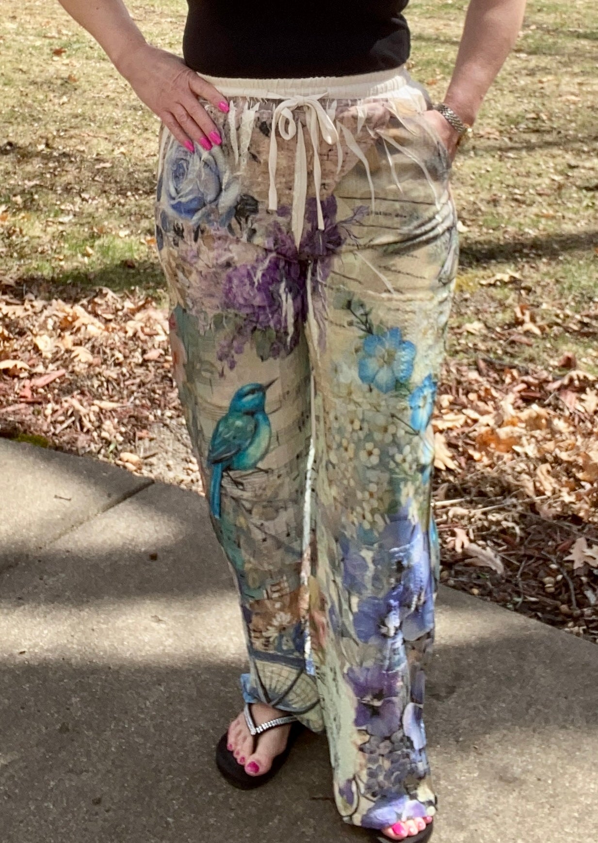 Origami Beaux Art Drawstring Pant Front Women's Clothing