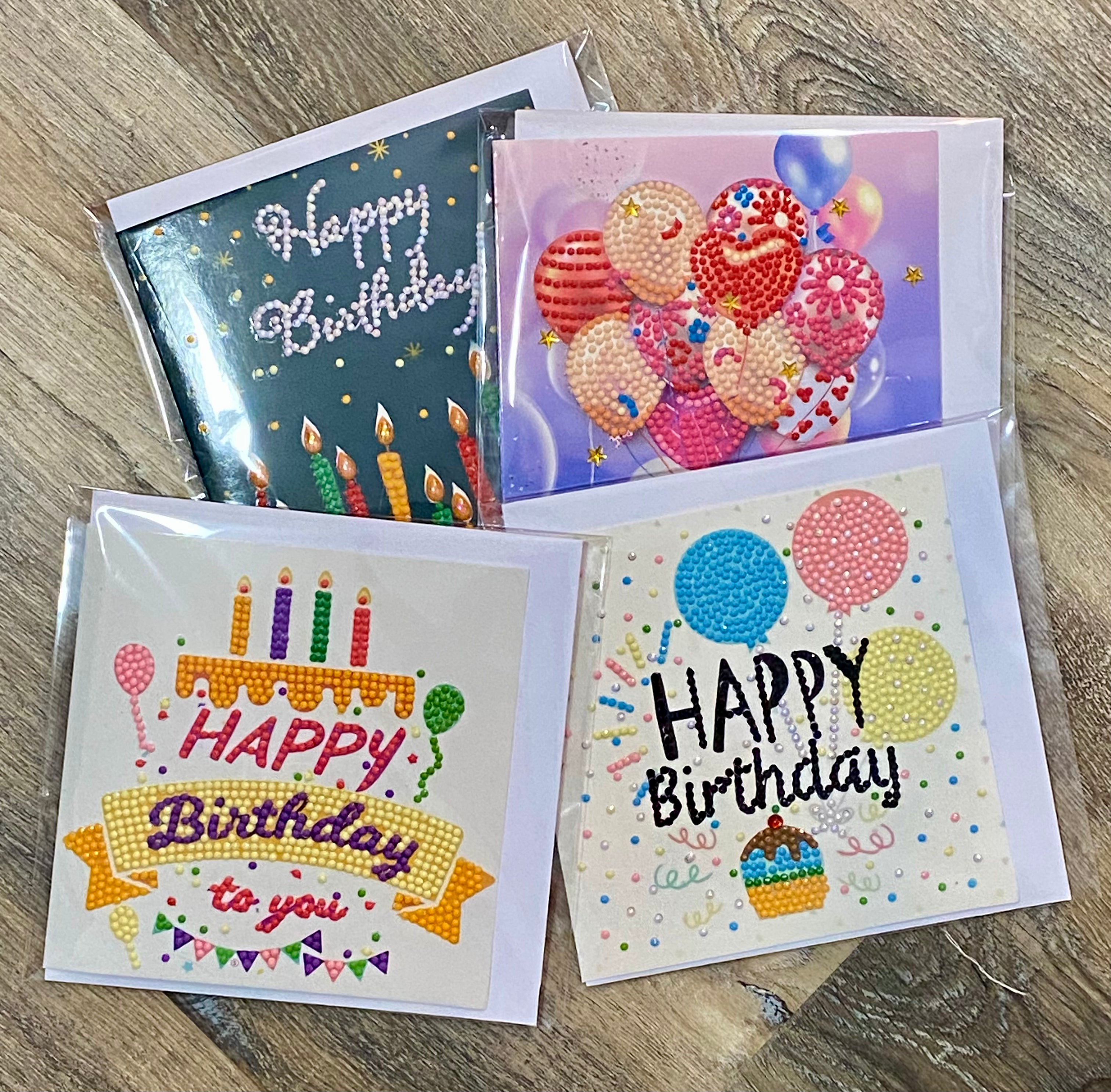 Handmade Diamond Art, Diamond Painting Birthday Cards