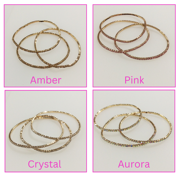 Petite Gold Stretch Crystal Bracelets