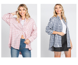 Pretty In Plaid Sequin Button Down