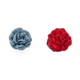 Blooming Rose Hair Claw Clip Denim and Red