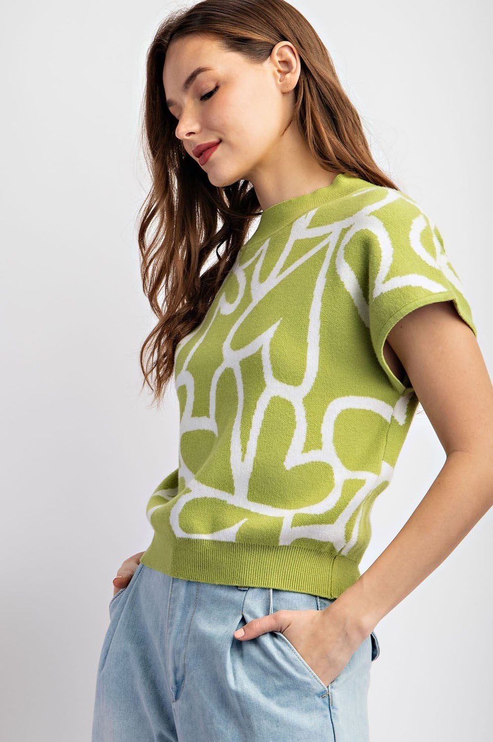 Heartfelt Mock Neck Sweater Top