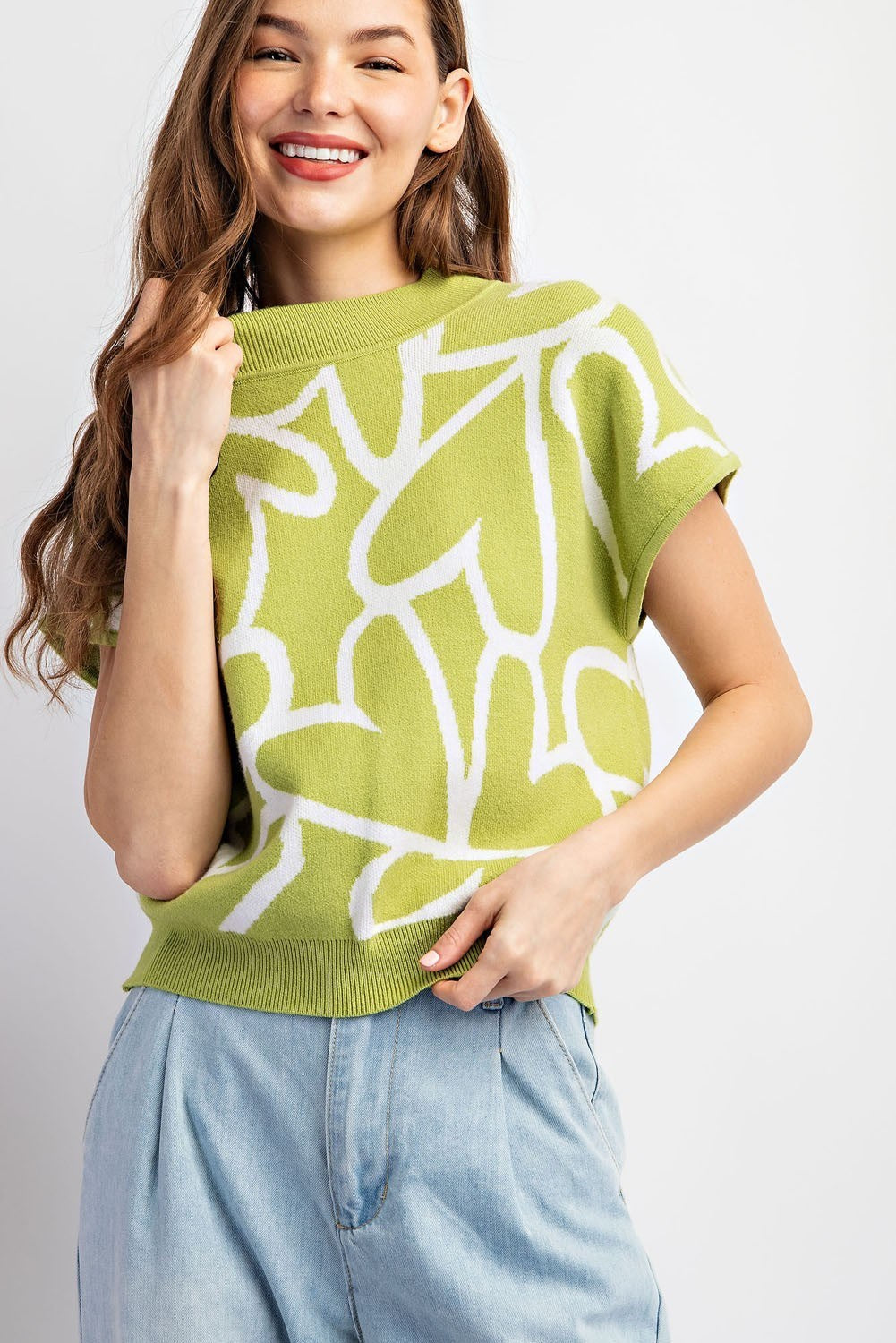 Heartfelt Mock Neck Sweater Top