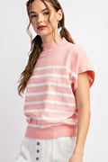 Preppy Chic Mock Neck Sweater Top