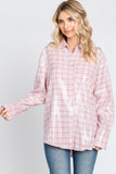 Pretty In Plaid Sequin Button Down