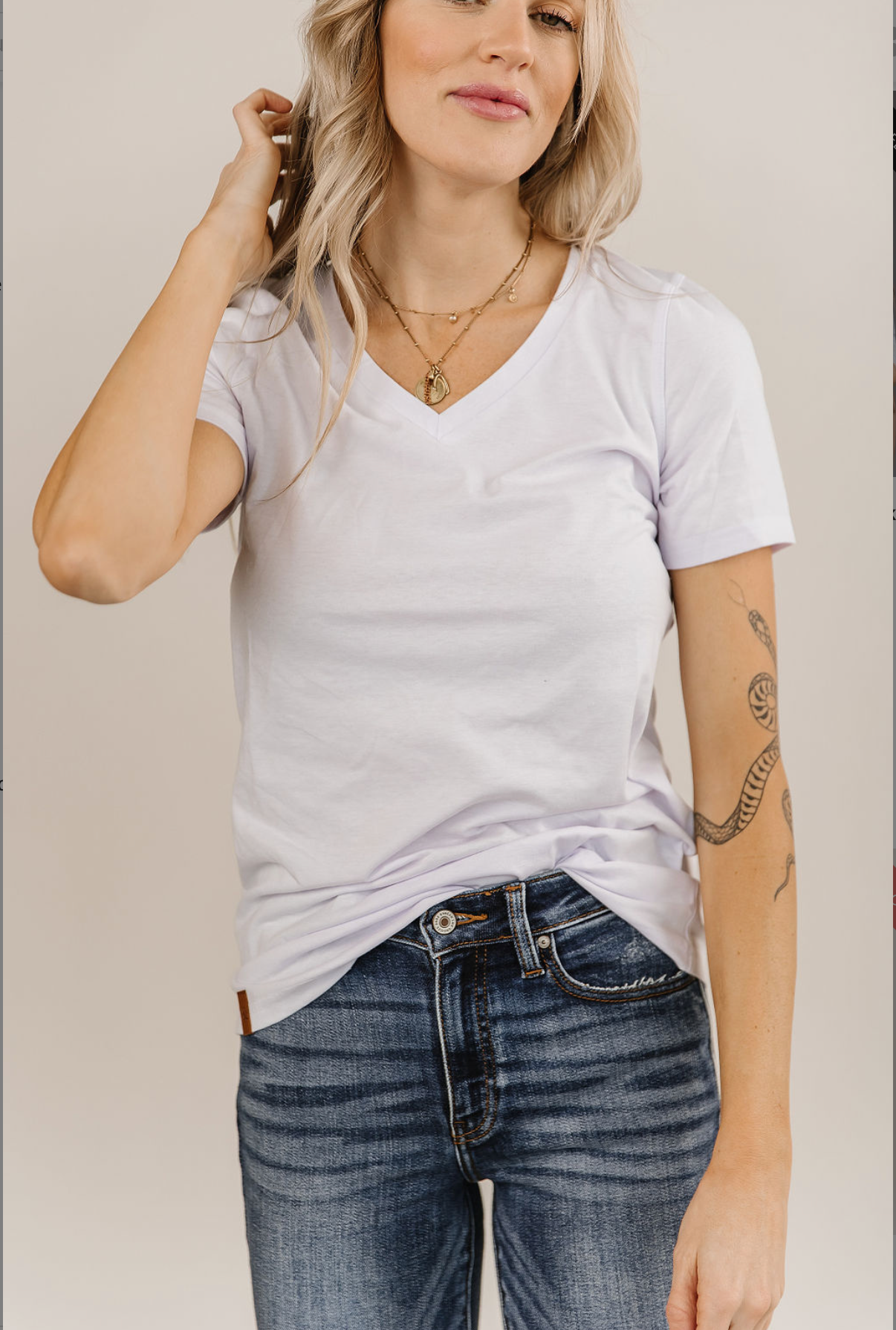 Lilac "V" Neck Tee