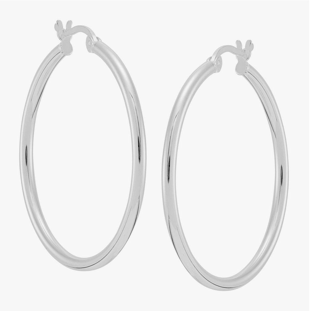 Silpada "Downtown Taste" Sterling Silver Tube Hoop Earrings