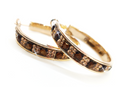 Royal Ice Chocolate Diamond Gold Hoops