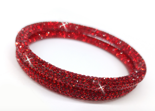Red Velvet Crystal Bangle Bracelet