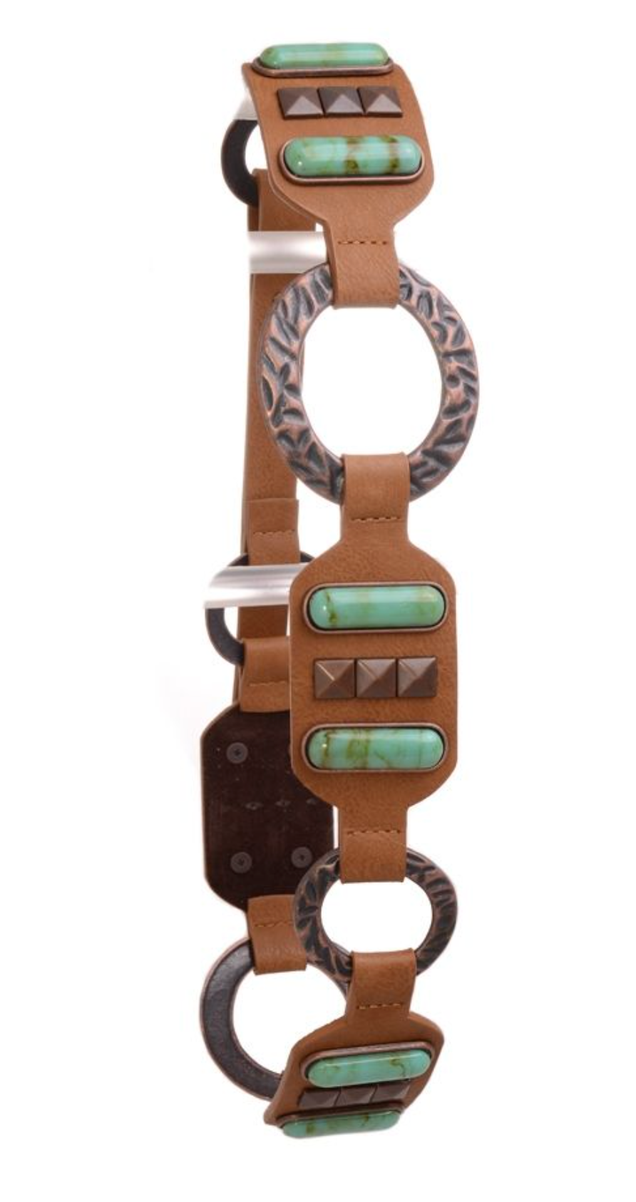 Turquoise Loop Leather Belt