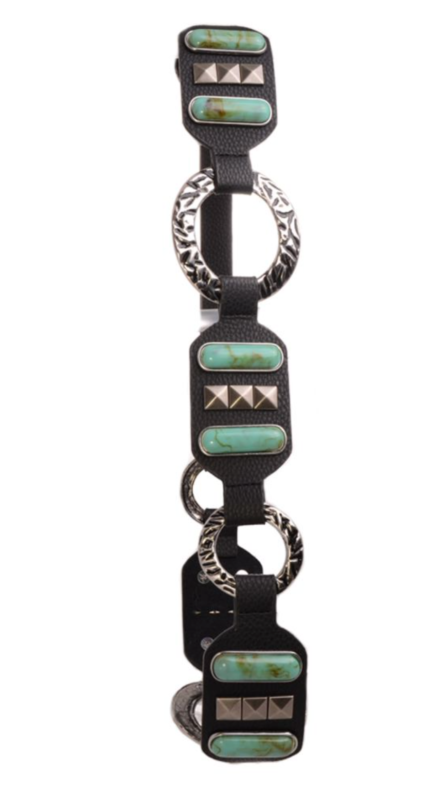 Turquoise Loop Leather Belt