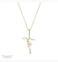 Gold Faith Cross Fashion Necklace