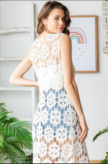 Sleeveless Crochet Dress/Vest
