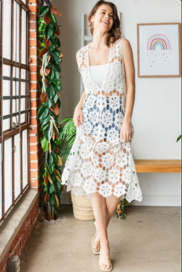 Sleeveless Crochet Dress/Vest