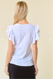 White Ruffle Tee