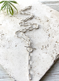 Brushed Silver Paperclip Wrap Necklace