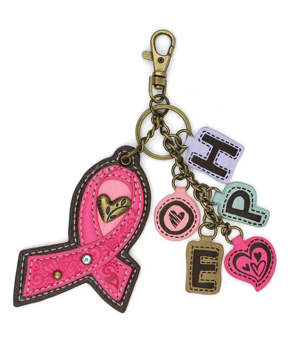 Chala Charming Charms Keychain - Pink Ribbon