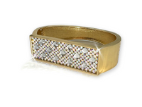 Gold Aurora Borealis Spring Cuff Bracelet