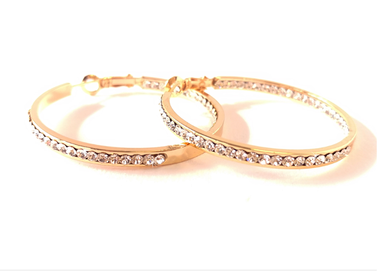 Gold, Rose Gold Or Silver 30MM Inside Outside Hoop Earrings