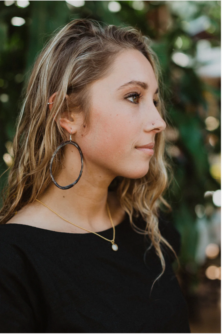 Natural Horn Hoop Earrings