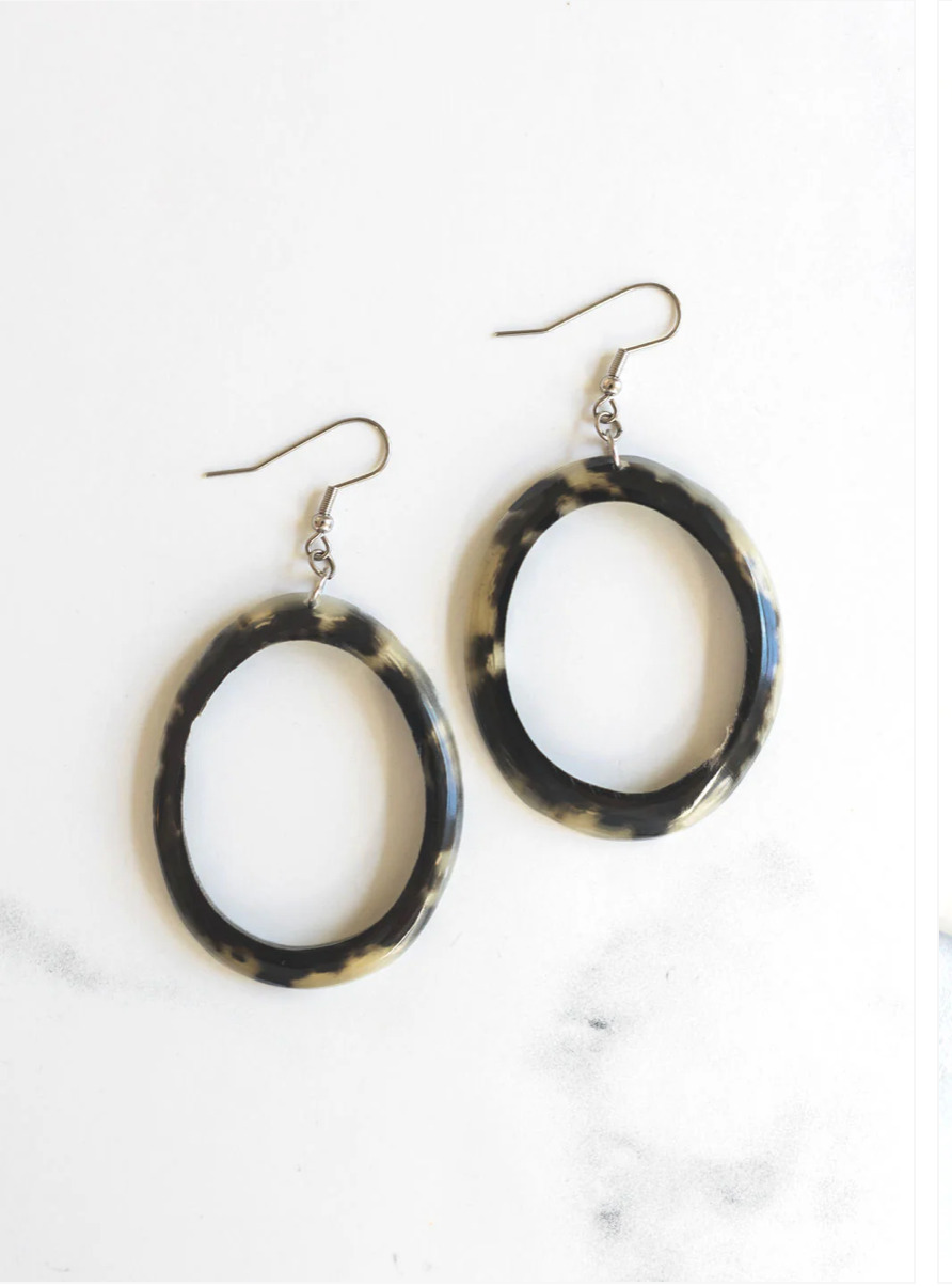 Natural Horn Hoop Earrings