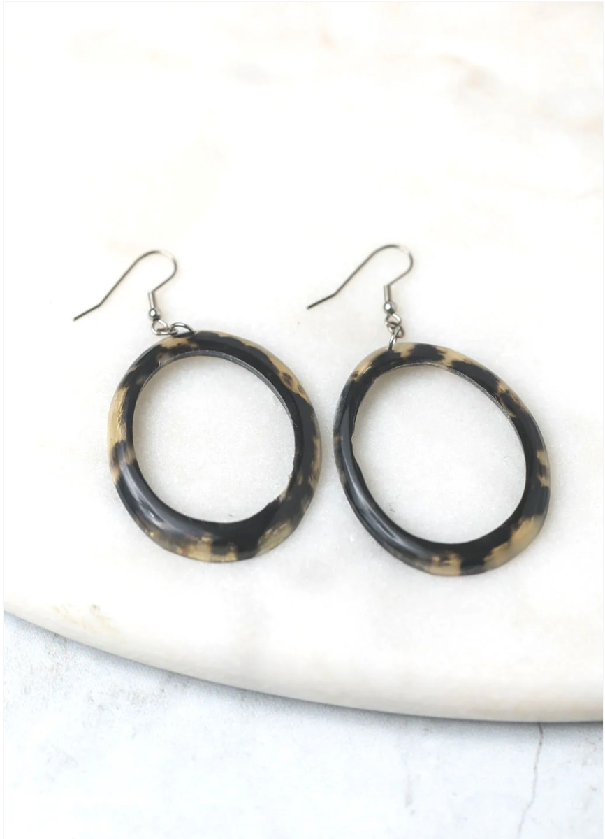 Natural Horn Hoop Earrings