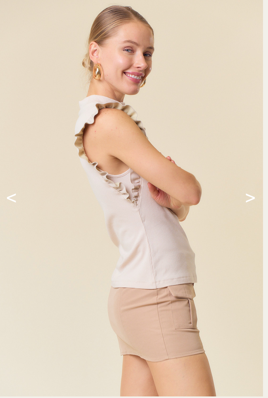 Faux Leather Ruffle Tank Top