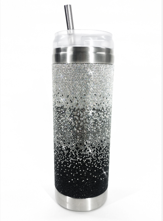 Believe Black Ombre Diamond Crystal Tumbler
