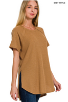 Melage Waffle Short Sleeve Top