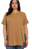 Melage Waffle Short Sleeve Top