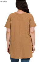 Melage Waffle Short Sleeve Top