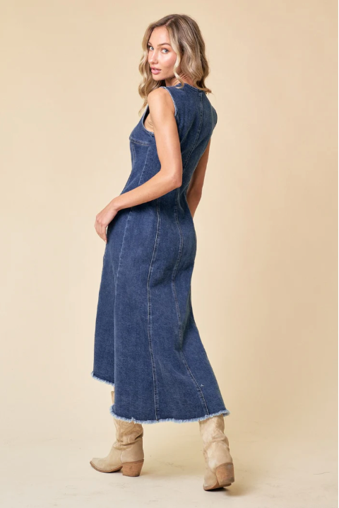 Blue Ember Flare Midi Dress