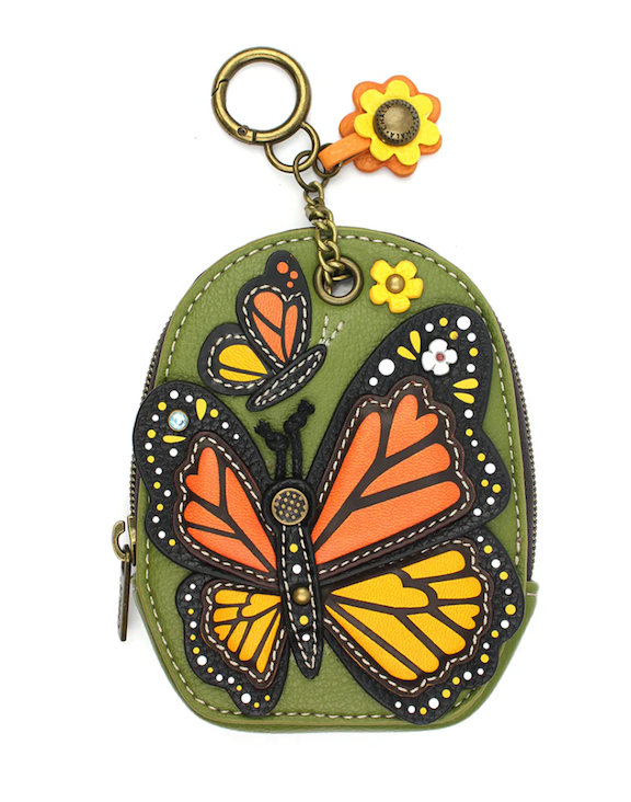 Chala Monarch Butterfly Mini Coin Purse Keychain