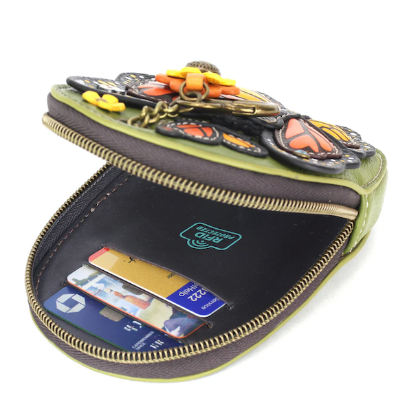 Chala Monarch Butterfly Mini Coin Purse Keychain