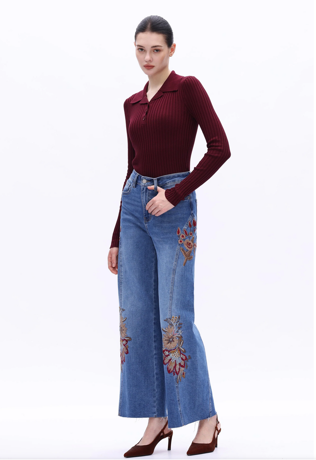 Harvest Bloom Wide Leg Jeans