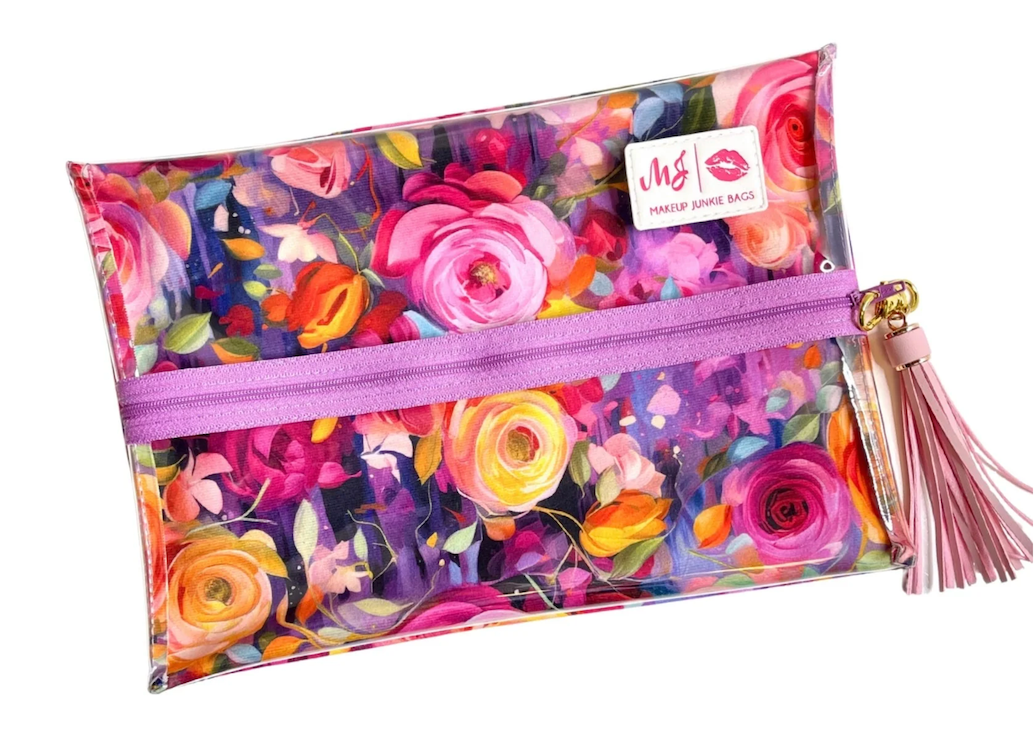 Makeup Junkie Bags - Bed of Roses Clear Top Small