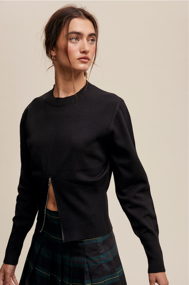 Monroe Zip Detail Pullover Sweater