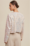 Luxe Lights Sequin Cropped Tweed Jacket