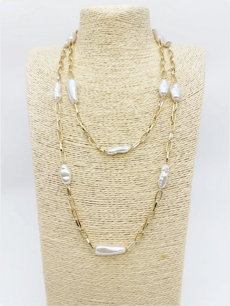 Paperclip & Pearl Harmony Necklace