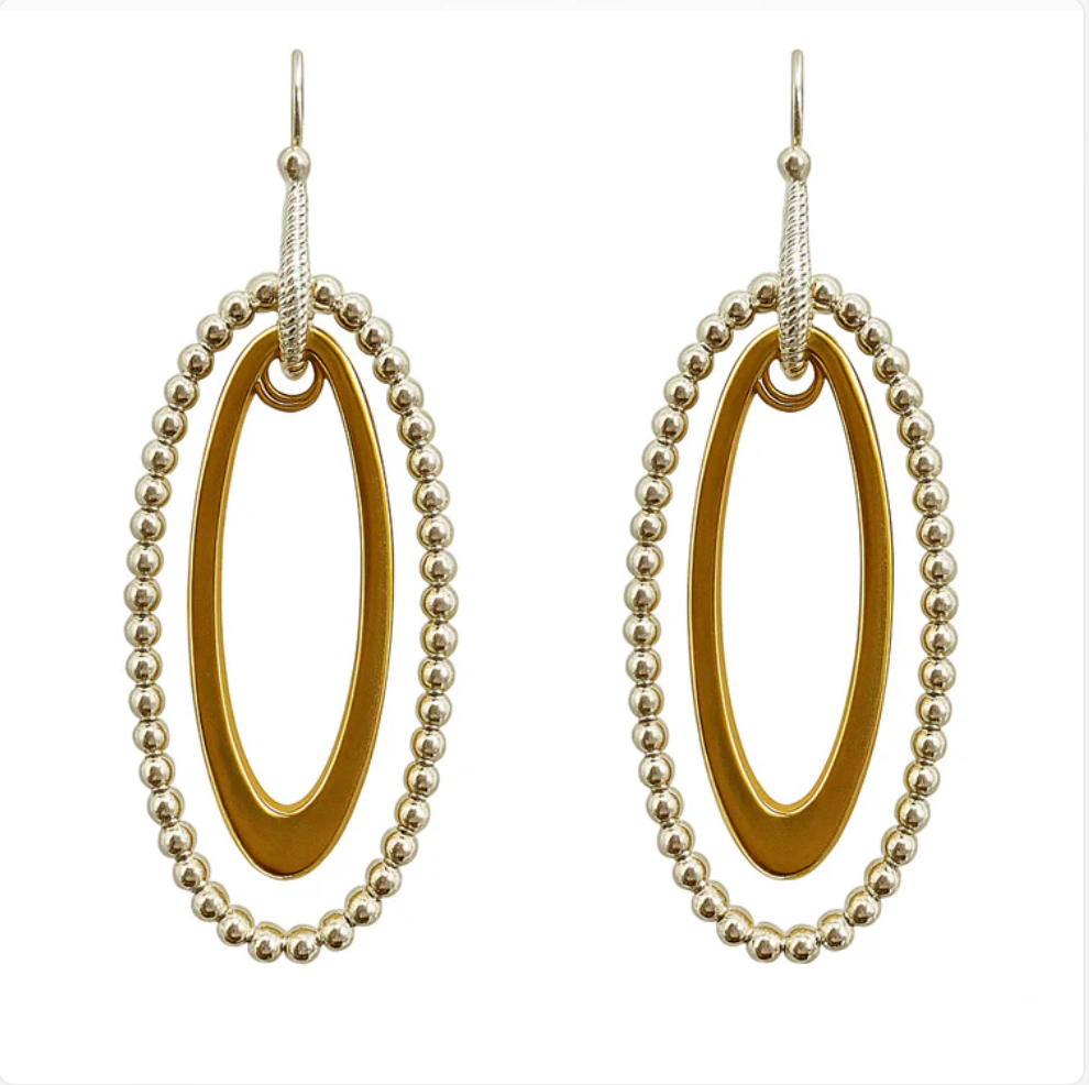 Two-Tone Oval Radiance Earrings