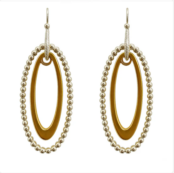 Two-Tone Oval Radiance Earrings