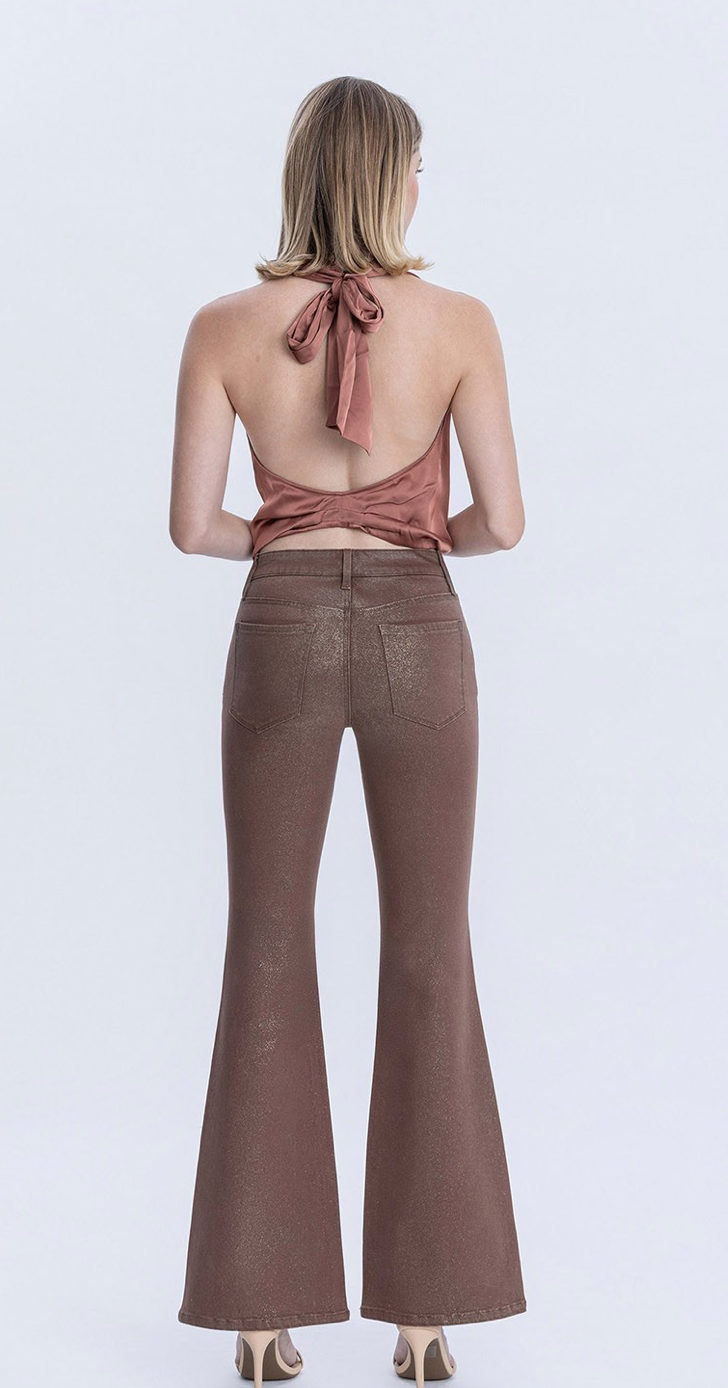 Alison Mid-Rise Coco Gold Glitter Jean From Vervet