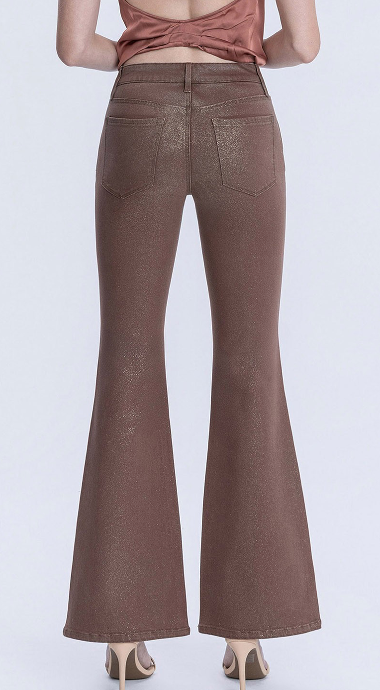 Alison Mid-Rise Coco Gold Glitter Jean From Vervet