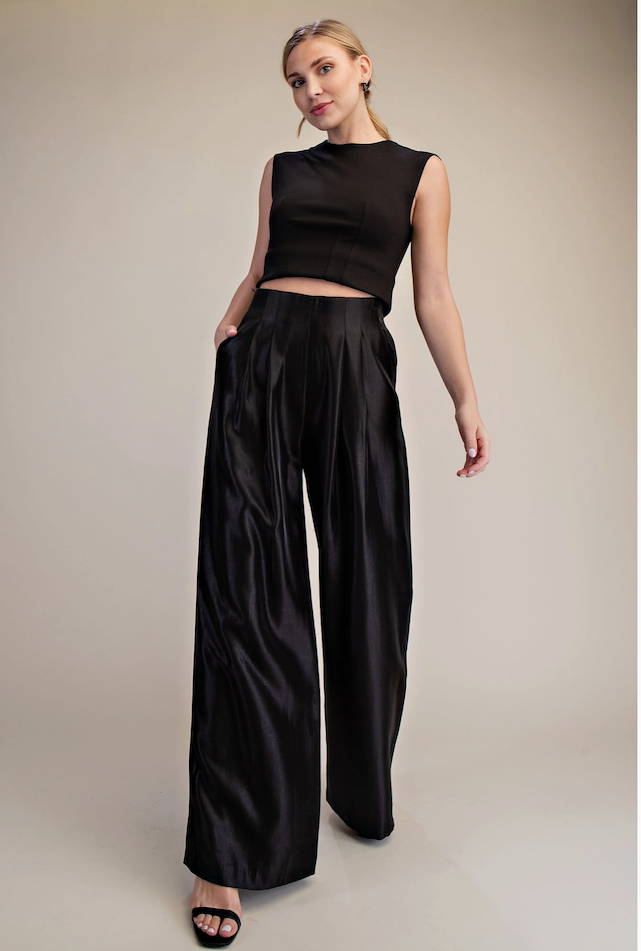 Black Tie High-Waisted Pant