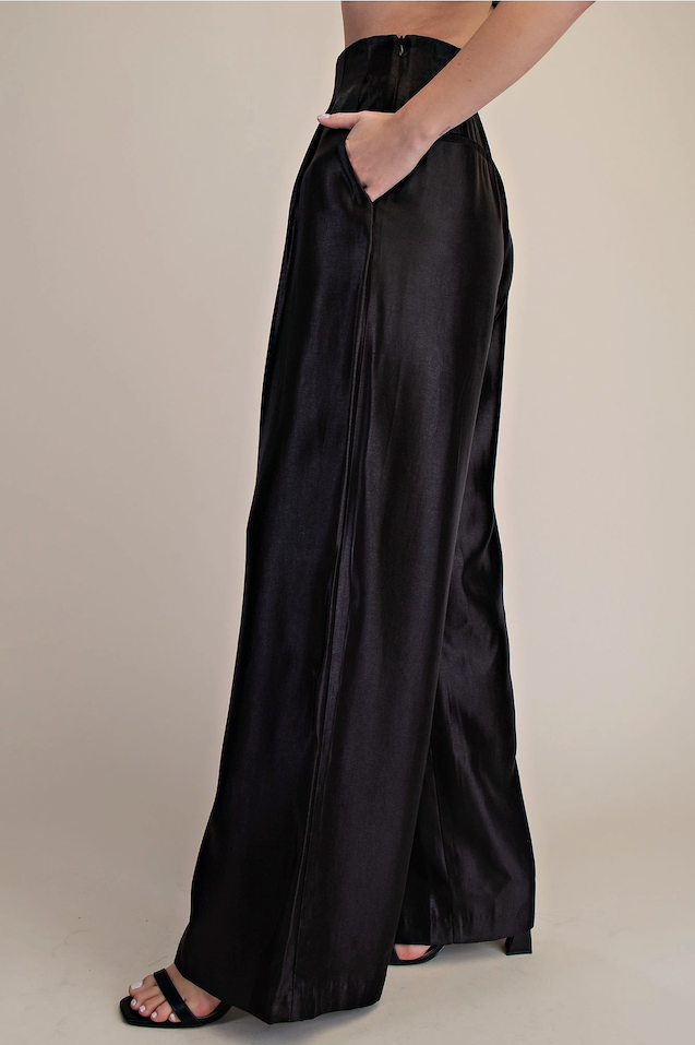 Black Tie High-Waisted Pant