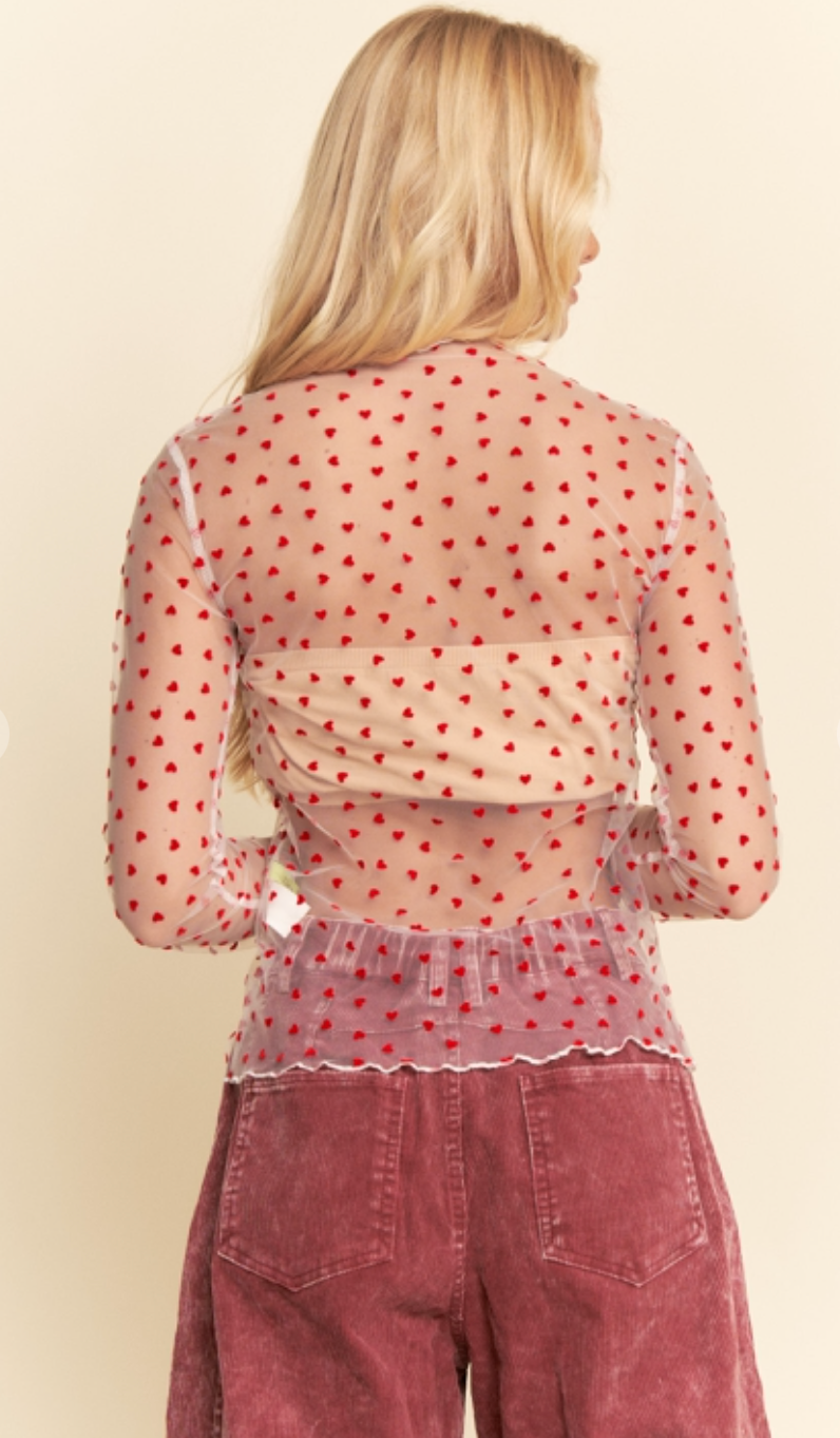 Ruby Hearts Mesh Tee